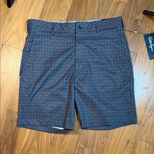 Walter Hagan Men's Patterned Navy Golf Shorts (NWT)